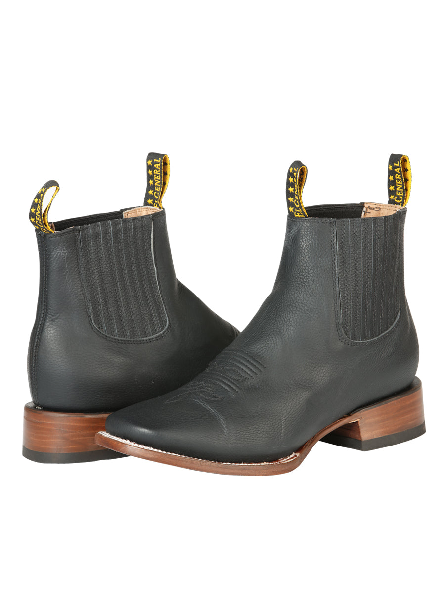 Bota Vaquera Caballero El General Piel Vacuna Negro - Modelo 126610