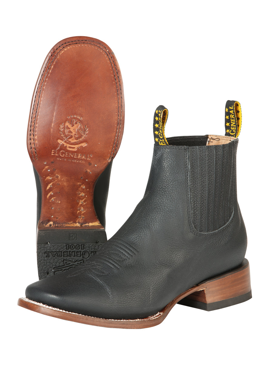 Bota Vaquera Caballero El General Piel Vacuna Negro - Modelo 126610