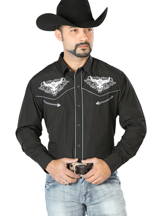Camisa Vaquera Manga Larga El Señor De Los Cielos No.4 65% Poliéster 35% Algodón Negro 126676
