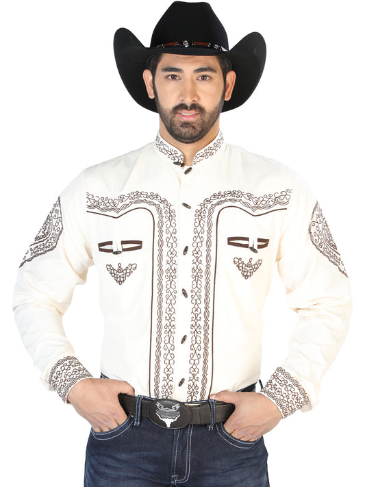 Charra Camisa L/ Manga El Señor De Los Cielos No.9 65% Poliéster 35%cotton Beige 126690