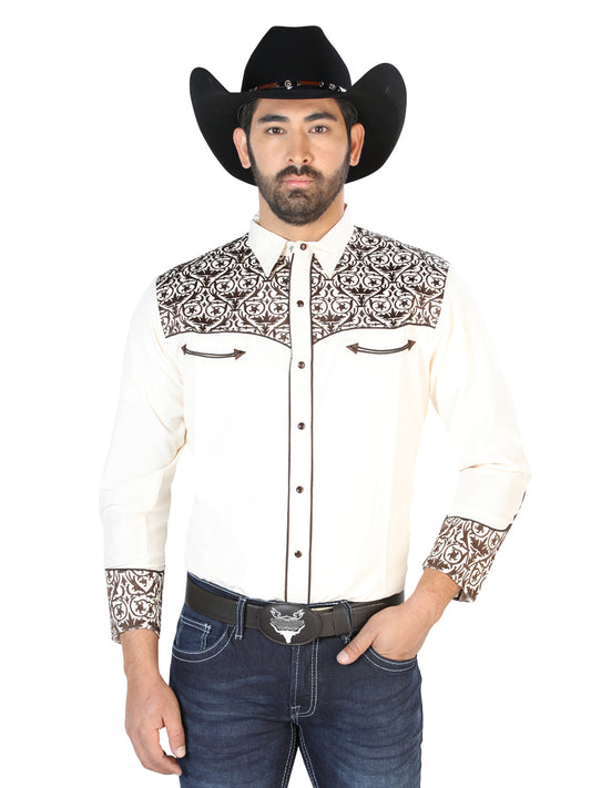 Camisa Vaquera L/ Manga El Señor De Los Cielos No.14 65% Poliéster 35% Algodón Beige 126706