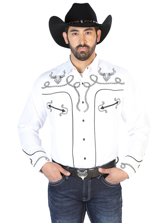 Camisa Vaquera Manga Larga El Señor De Los Cielos No.16 65% Poliéster 35% Algodón Blanco 126712