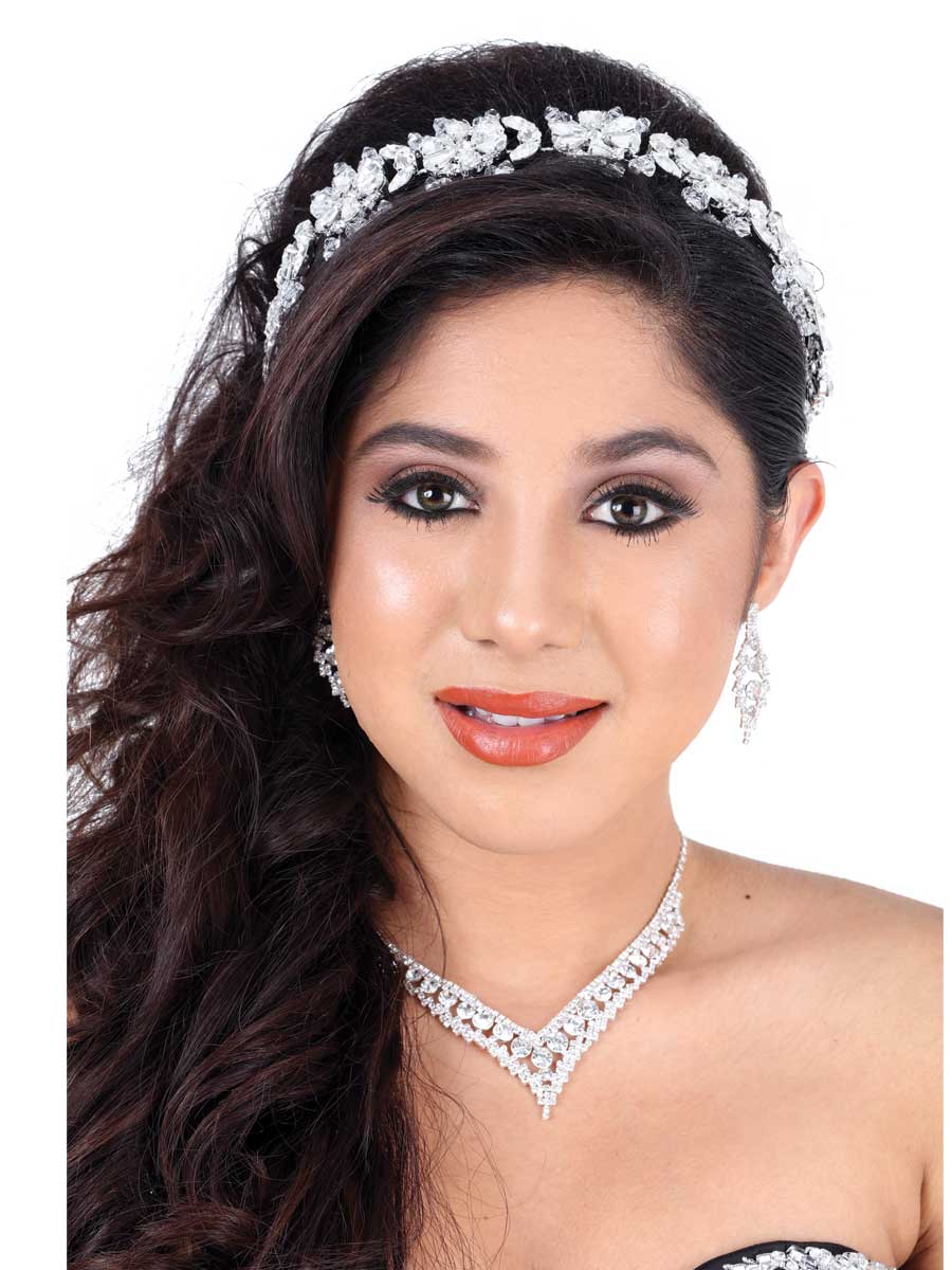 Tocados De Quinceañera Mis Xv Primaveras D-38 Crystal Plata 600003