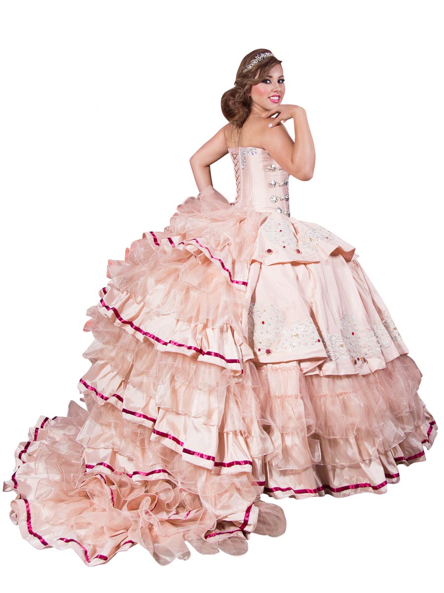 Vestido De Quinceañera Joanini Ch-02 100% Poliester Piñon/Plata 600016