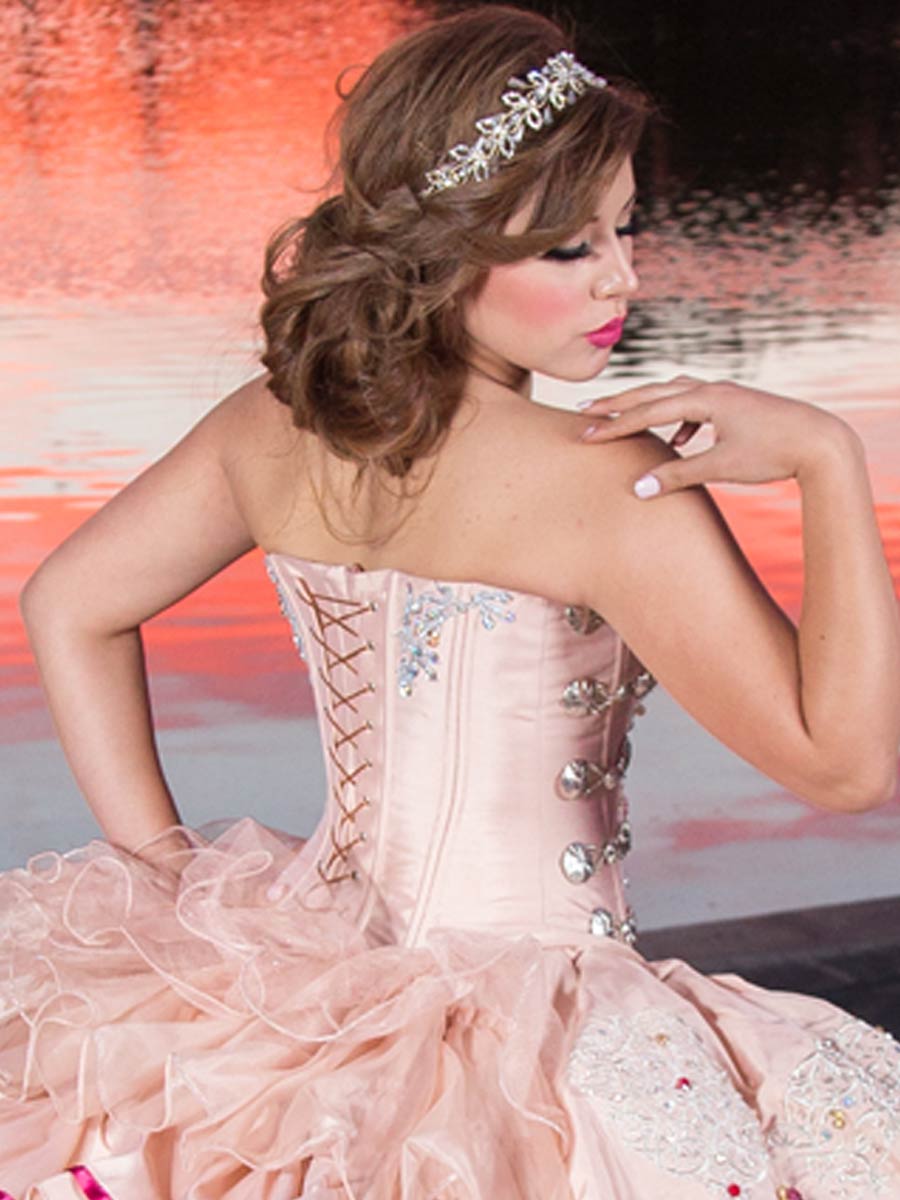 Vestido De Quinceañera Joanini Ch-02 100% Poliester Piñon/Plata 600016