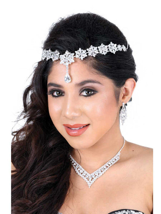 Tocados De Quinceañera Mis Xv Primaveras D-40 Crystal Plata 600026