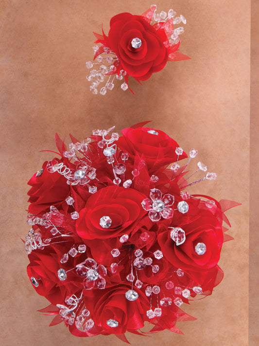 Juego De Velas Ramo Mis Xv Primaveras 231014 Acrílico/Satinado Rojo/Plata 600062