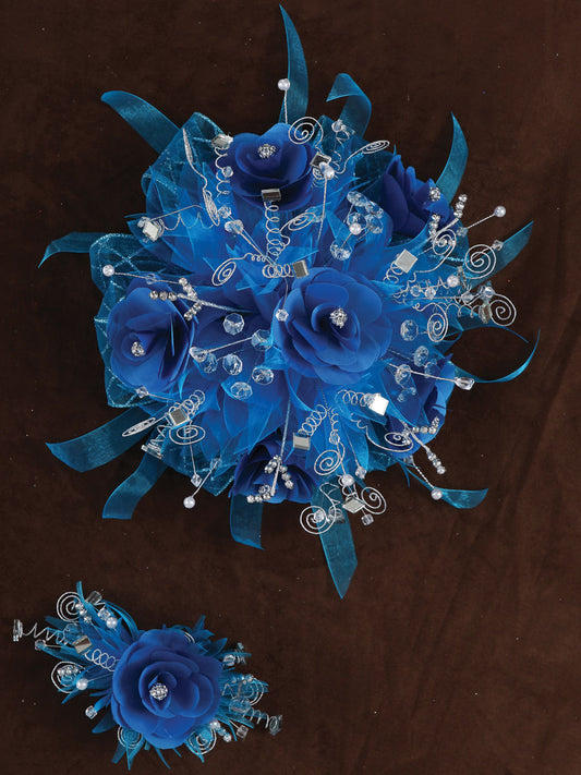 Ramos Quinceañeras Mis Xv Primaveras Economico Rosal Acrilico/Satin Turquesa 600063