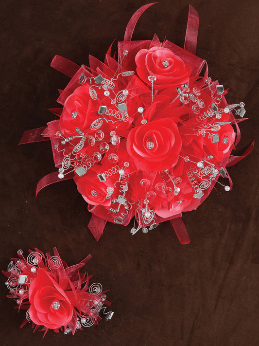 Ramos Quinceañeras Mis Xv Primaveras Economico Rosal Acrilico/Satin Coral 600069