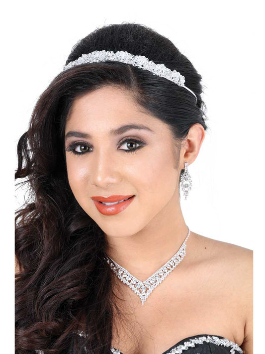 Tiara De Niña Mis Xv Primaveras C.031 Cristal Plata 600167