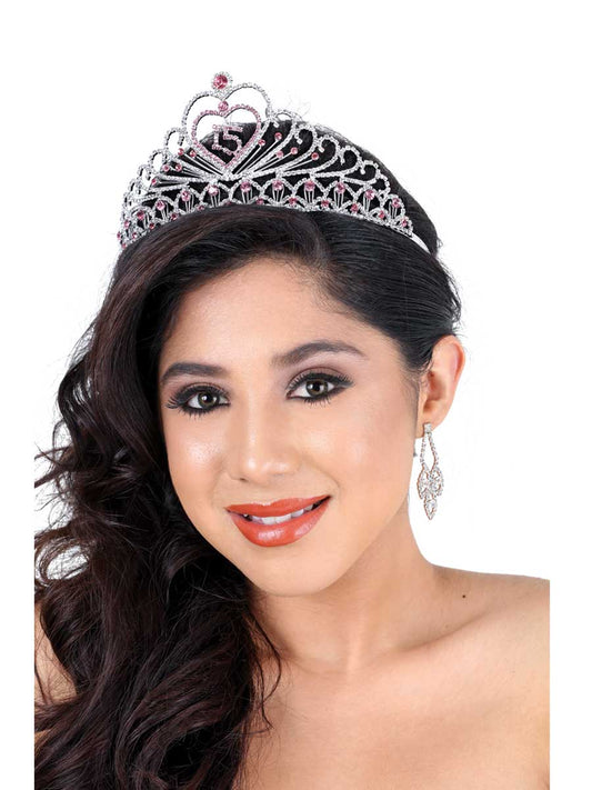 Coronas De Quinceanera Misxvprimameras C.030 Acrílico Plata/Rosa Claro 600175