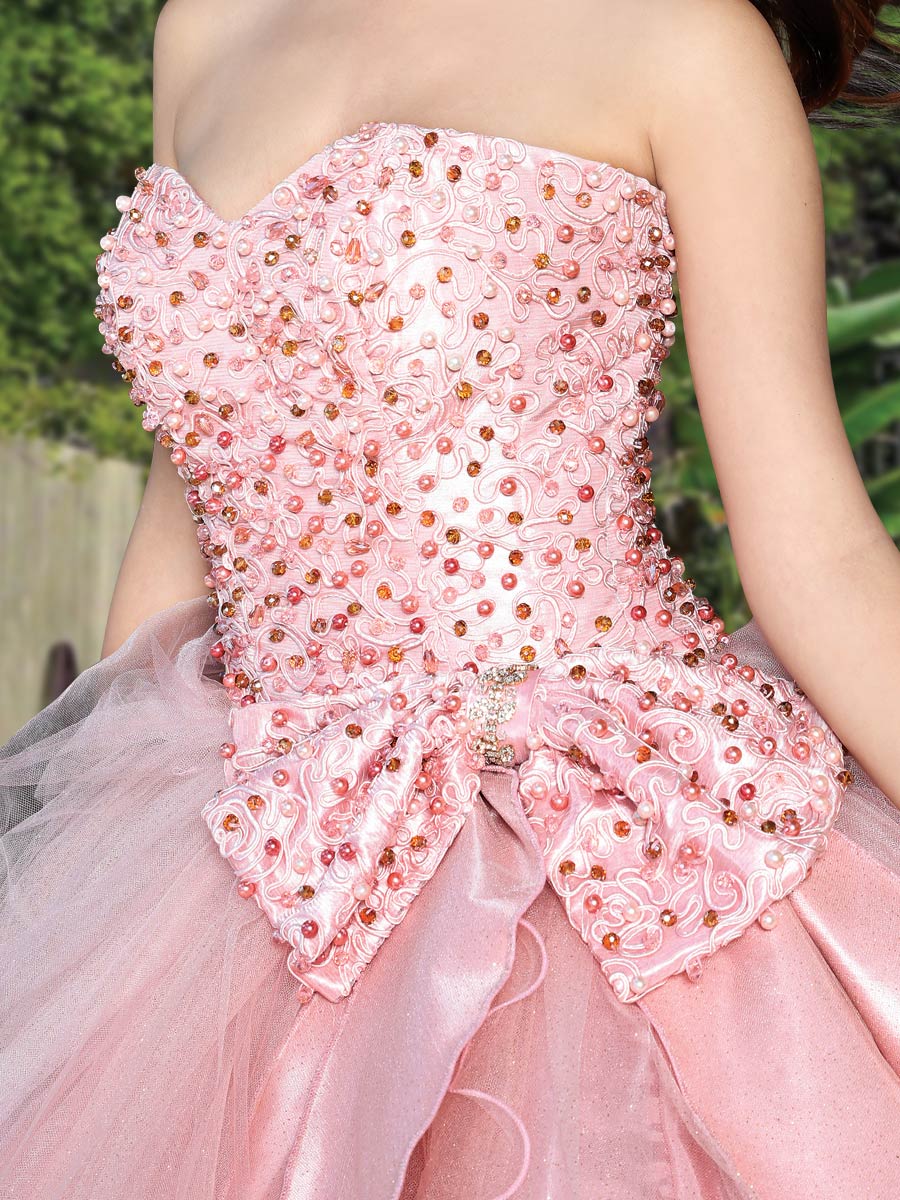 Vestido De Quinceañera Mis Xv Primaveras Col B-03 100% Poliester Piñon 600322