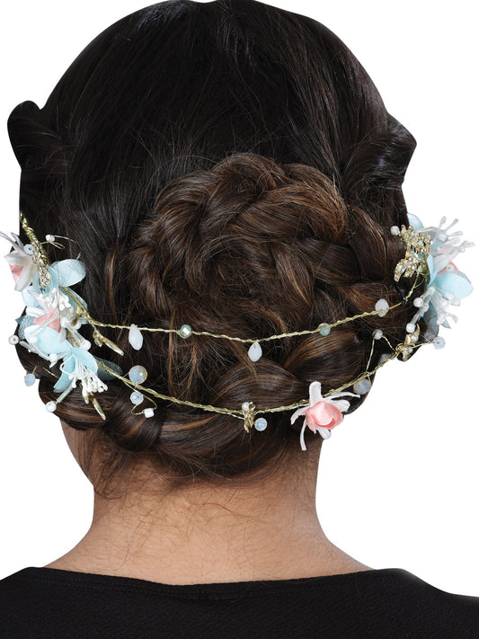 Juego De Velas Peinetas Mis Xv Primaveras Dcov523-Lentejuelas-Flor Metal Azul Bebe 601023