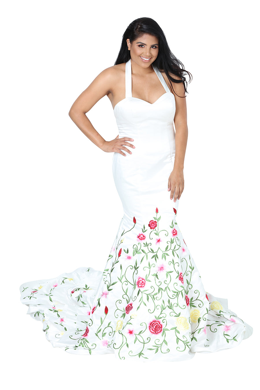 Vestido Novia Mis Xv Primaveras Vest-Flor-Nov 80% Poliéster 20% Algodón Blanco/Multicolor 601224