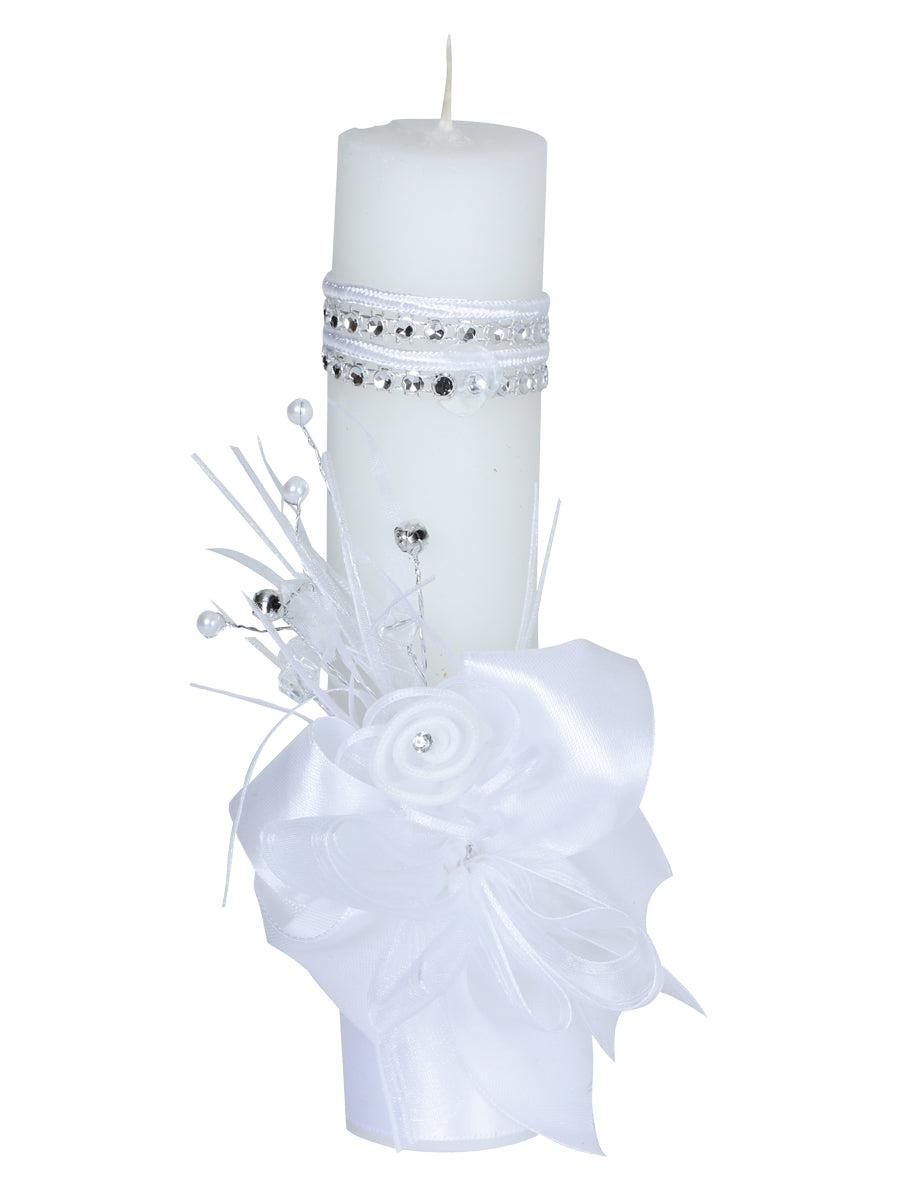 Vela 1Pz- Multiuso Mis Xv Primaveras Rosa-Piedra Cera/Tela Blanca 601256