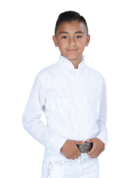 Camisa Charro Mis Xv Primaveras Cam-Slda-N 100% Poliéster Blanca 601464