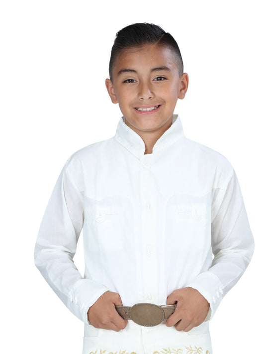 Camisa Charro Mis Xv Primaveras Cam-Slda-N 100% Polyester Hueso 601465