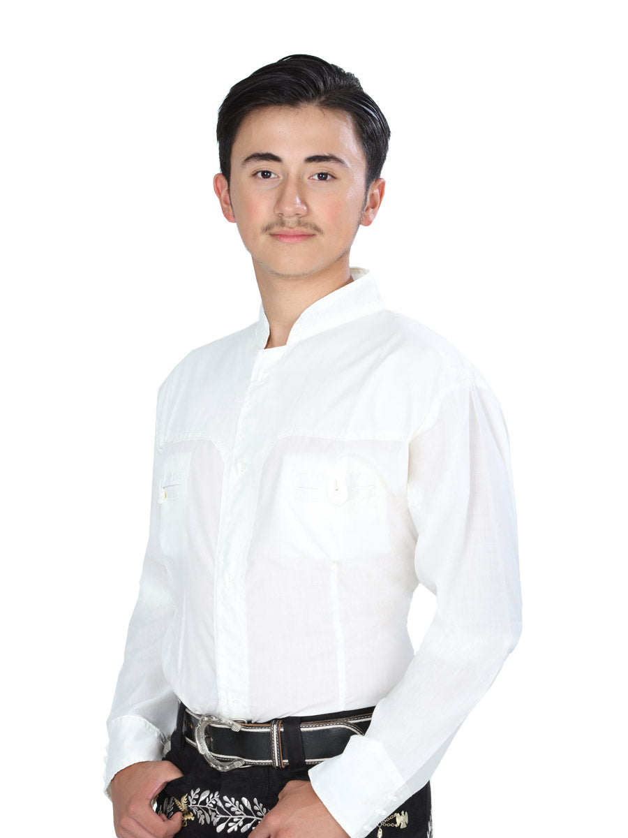 Camisa Charro Mis Xv Primaveras Cam-Slda-H 100% Poliester Hueso 601470