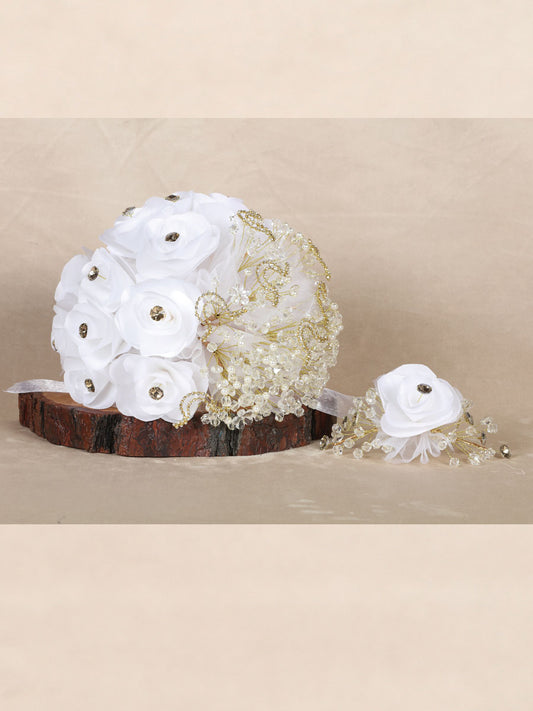 Ramo Ramo Mis Xv Primaveras Cha-Ram-Xv Satin/Liston/Cristal Blanco/Oro 601562