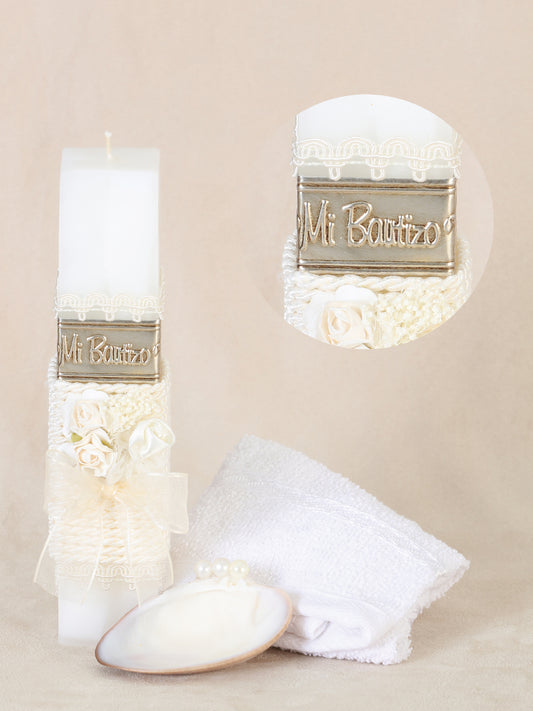 Juego De Velas Set De Vela Bautizo Mis Xv Primaveras Romy Varios Marfil 601878