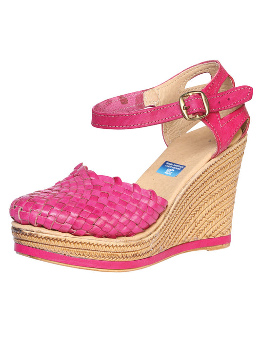 Huarache Plataforma Mexico Artesanal Tejido Piel Vacuno Fiuscha 601929