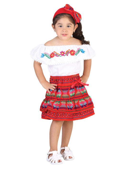 Artesanal Bordado Conjunto 100% Algodón Rojo 602100