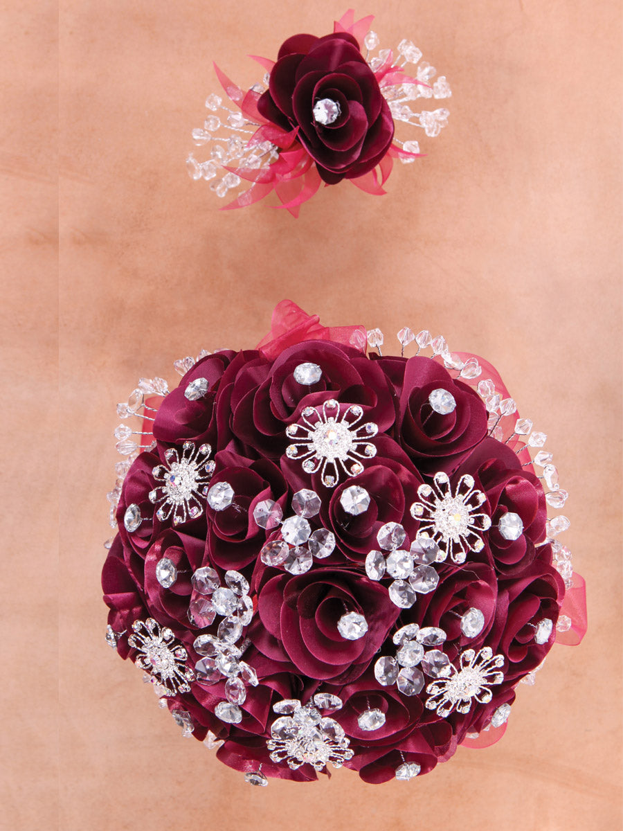 Juego De Velas Ramo Mis Xv Primaveras 231275 Acrílico/Satinado Vino/Plata 602329