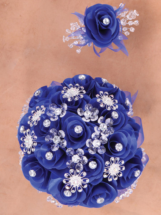 Juego De Velas Ramo Mis Xv Primaveras 231275 Acrílico/Satinado Azul Rey/Plata 602333