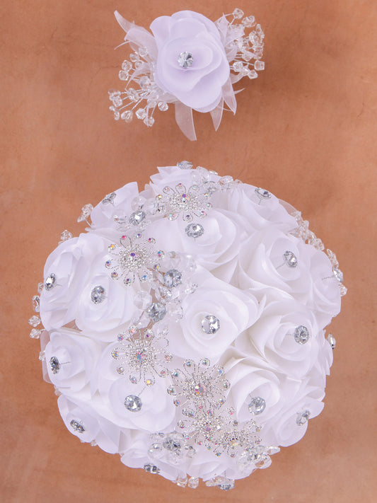 Juego De Velas Ramo Mis Xv Primaveras 240725 Acrílico/Satin Blanco/Plata 602335