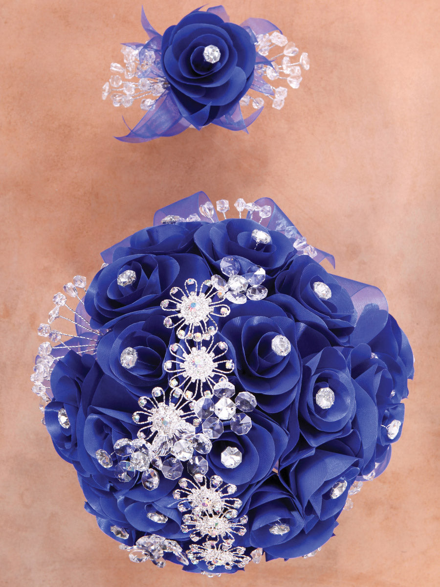Juego De Velas Ramo Mis Xv Primaveras 240725 Acrílico/Satinado Azul Rey/Plata 602345