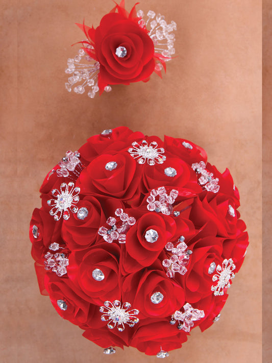Juego De Velas Ramo Mis Xv Primaveras 071019 Acrílico/Satinado Rojo/Plata 602351