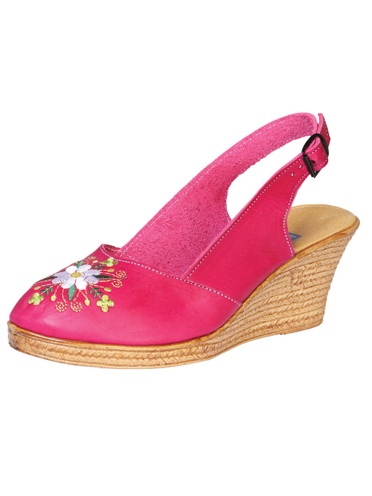 Huarache Plataforma Mexico Artesanal Bordado Piel Fiuscha 602360