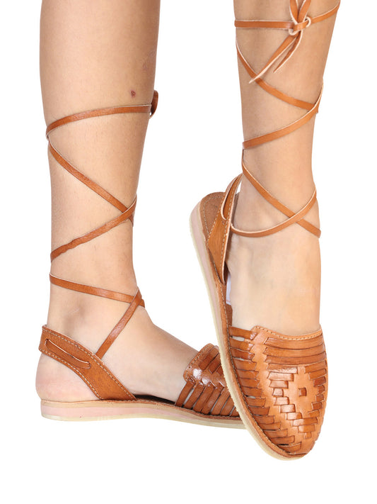 Mexicano Artesanal Sandalias Piel Natural 602367