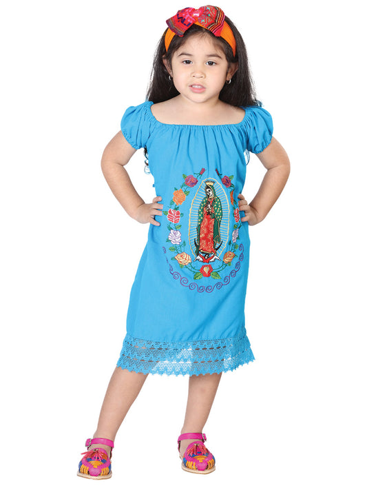 Conjunto Blusa/Falda Mexico Artesanal Cambaya 100% Algodon Azul 602501