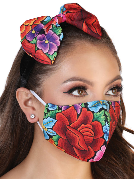 Diadema Mexico Artesanal Jim-14 100% Seda Negro/Rojo 602677