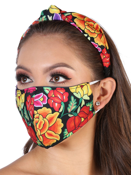 Cubrebocas Mexico Artesanal Caz-04 100% Seda Multicolor 602679