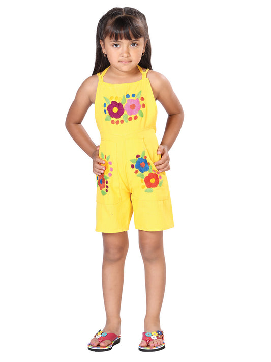 Short Mexico Artesanal Overol Short 100% Algodón Amarillo 603583