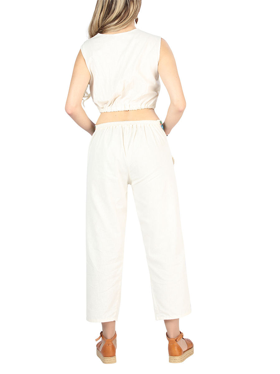 Conjunto Artesanal Tienda Charro Olan Diagonal 100% Algodon Beige 604049