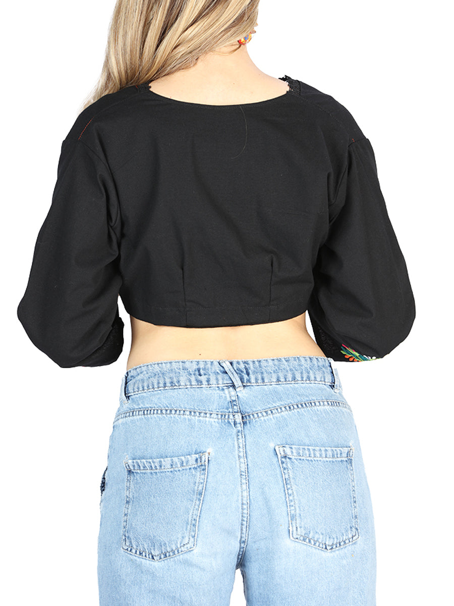 Torerita Tienda Charro Artesanal Torerita Flores 100% Algodon Negro 604052