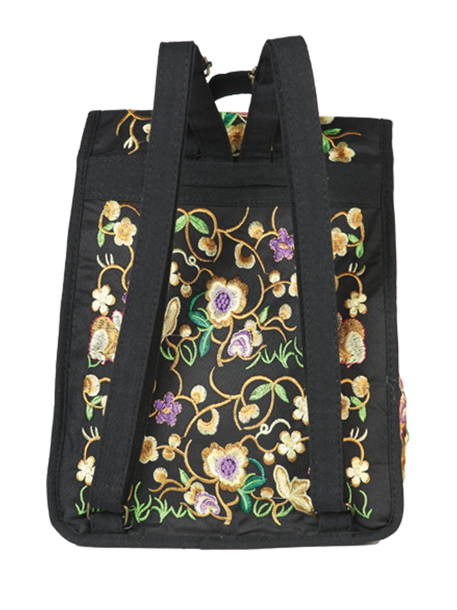 Bolsa Bordada Mochila El General Ac-111 (L) Tela Negro/Rosa 702170