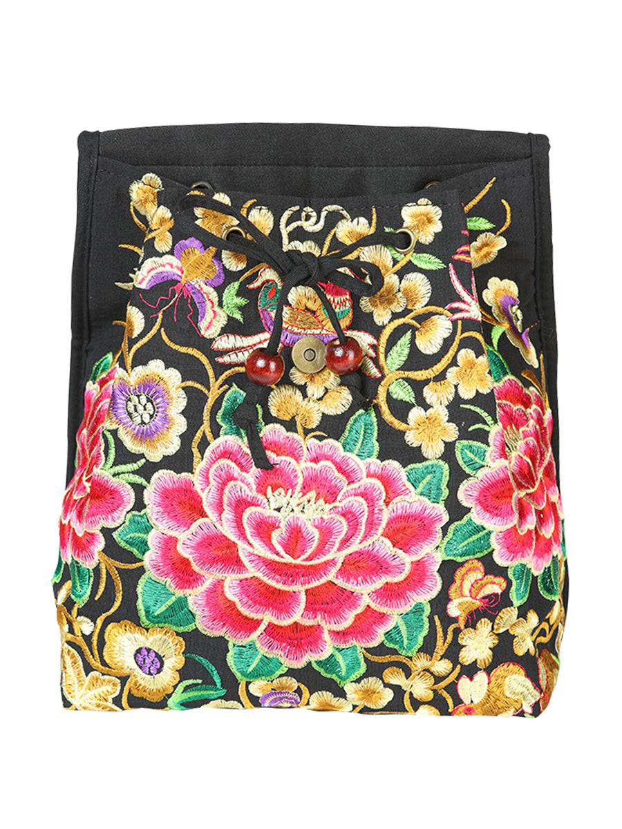 Bolsa Bordada Mochila El General Ac-111 (L) Tela Negro/Rosa 702170