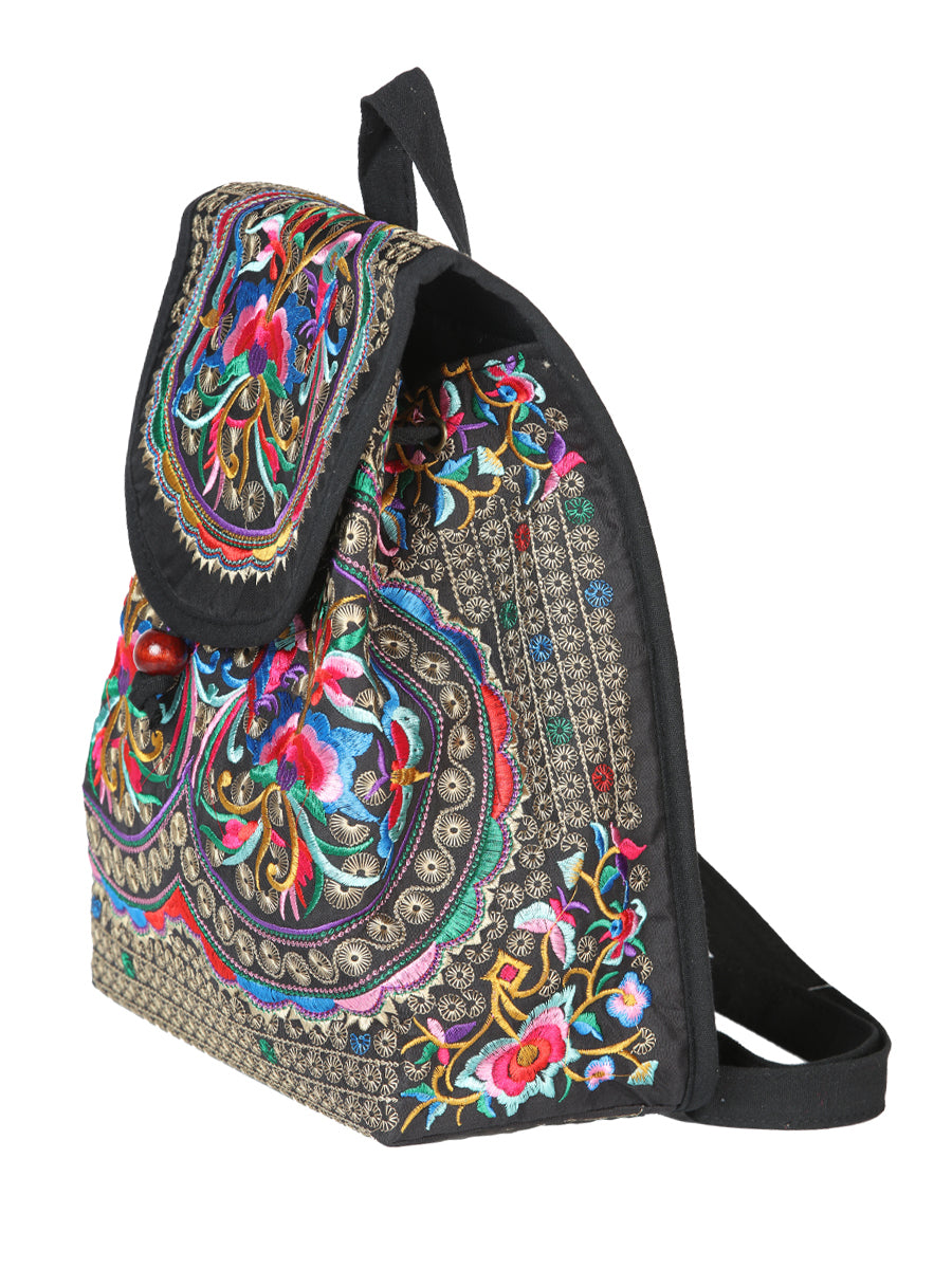 Bolsa Bordada Mochila El General Ac-115 (L) Tela Negro/Multicolor 702171