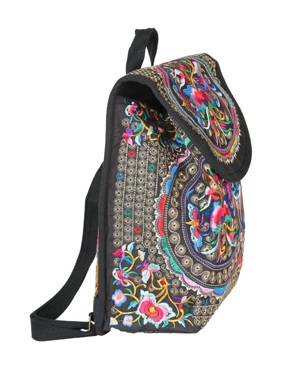Bolsa Bordada Mochila El General Ac-115 (L) Tela Negro/Multicolor 702171