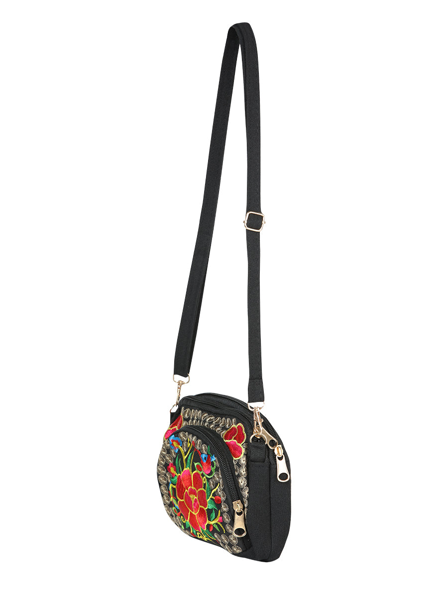 Bolsa Bordada El General Ac-130 Tela Negro/Rosa 702173
