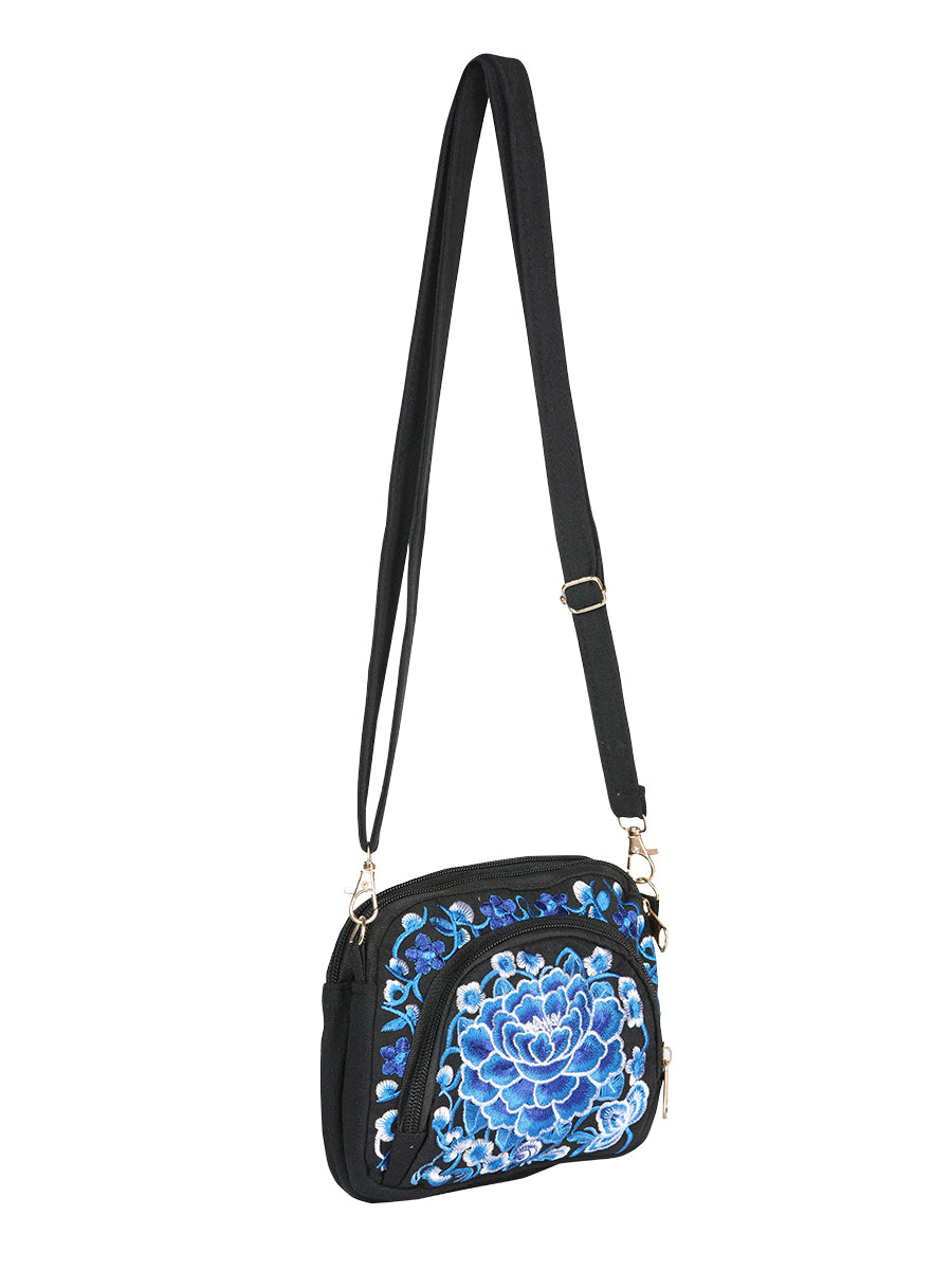 Bolsa Bordada El General Ac-131 Tela Negro/Azul 702174