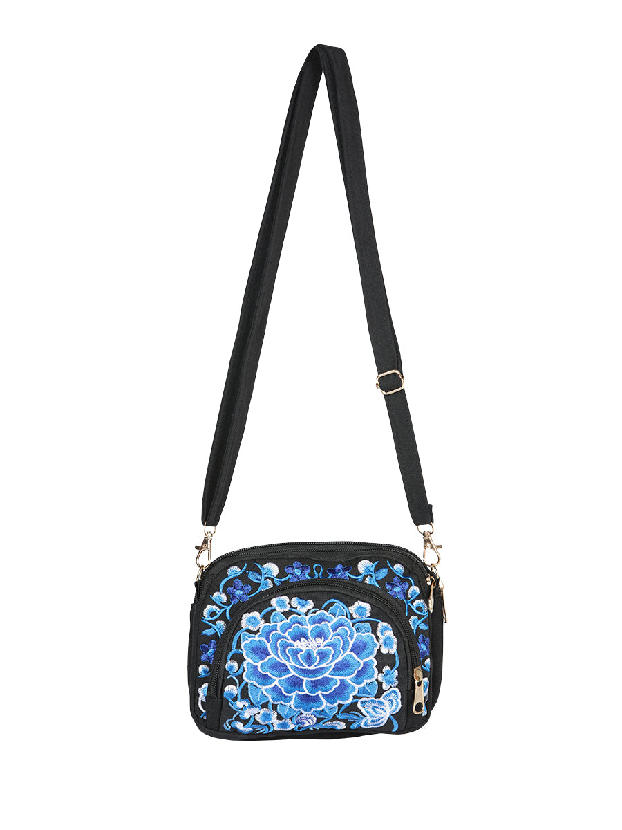 Bolsa Bordada El General Ac-131 Tela Negro/Azul 702174