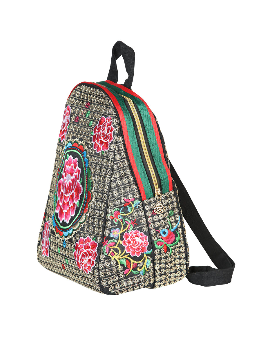 Bolsa Bordada Mochila El General Ac-190 Tela Negro/Rosa 702187